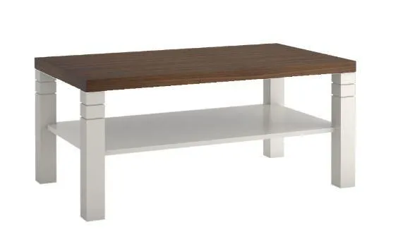 Wohnzimmertisch Farbe: Nuss / Weiß 51x115x65 cm Abbildung