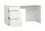 Schreibtisch mit drei Schubladen Aenna 120, Farbe: Weiß, stabil und robust, Griffe: Weiß, sehr gute Verarbeitung, Maße: 75 x 138 x 65 cm, für Büro