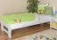 Kinderbett / Jugendbett  Buche massiv Vollholz weiß lackiert 111, inkl. Lattenrost - Abmessung 80 x 200 cm