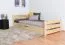 Einzelbett / Funktionsbett Kiefer massiv Vollholz natur 92, inkl. Lattenrost - 90 x 200 cm (B x T)
