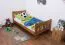 Kinderbett / Jugendbett  Kiefer Vollholz massiv Eichefarben A22, inkl. Lattenrost - Abmessung 90 x 200 cm 