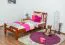 Kinderbett / Jugendbett "Easy Premium Line" K8, Buche Vollholz massiv kirschrot lackiert - Liegefläche: 90 x 200 cm