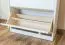 Schuhkommode Schuhschrank Kiefer Holz massiv, Farbe: Weiß 115x72x29 cm, Massivholz Schuhschrank