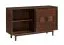 Kommode / Sideboard Inginele 02 in Walnuss lackiert, mit 2 Schiebetüren inkl. Schließdämpfung, 4 Fächer, 2 Einlegeböden, 81 x 133 x 48 cm, Griffe: Massivholz
