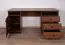Schreibtisch Mojokerto 06, Farbe: Walnuss / Schwarz - Abmessungen: 77 x 160 x 60 cm (H x B x T)