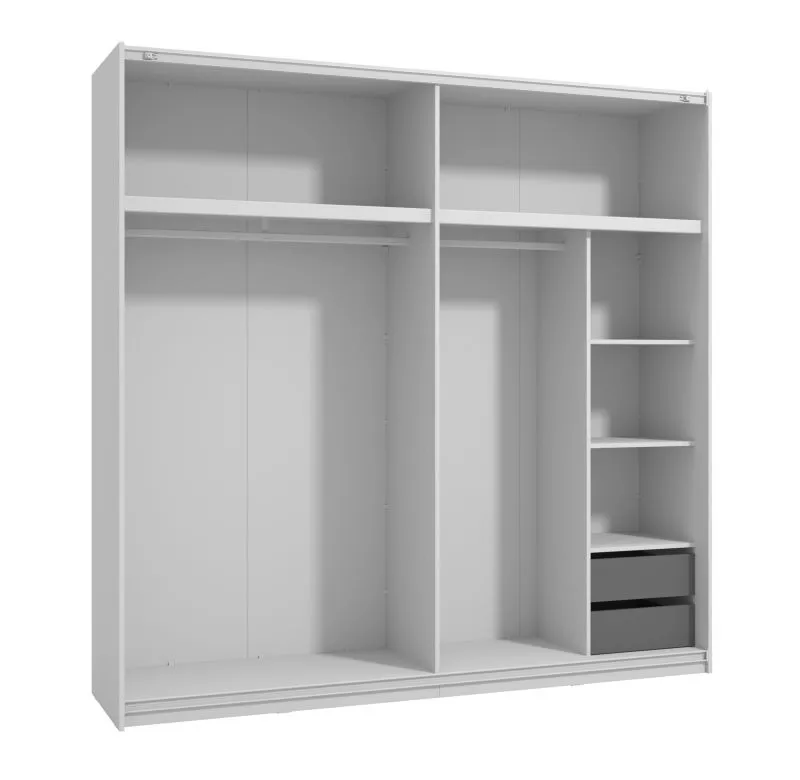 Schubladen für Kleiderschrank, 2er Set, Farbe: Graphitgrau, Maße: 38 x 44 x 41,5 cm