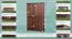 Echtholz Kleiderschrank, Farbe: Nuss 190x120x60 cm