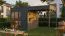 Gartenhaus | Anthrazit | Poolhaus | Schleppdach | Elementbauweise | 4,49 x 2,34 Meter | inkl. Fußboden | Sonnenfreude 01 | Flachdach | Fenster aus Sicherheitsglas