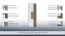 Schrank  Manase 10, Farbe: Eiche Braun / Weiß Hochglanz - 197 x 63 x 36 cm (H x B x T)