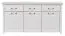 Kommode Bibaor 04, Farbe: Eiche Weiß - 84 x 167 x 41 cm (H x B x T)