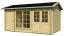 Holz-Gartenhaus 3,29 x 4,9 Meter (inkl. Dach) | 1 Fenster | 40 mm Blockbohlen |natur unbehandelt | Satteldach | inkl. Fußboden | aus nordischer Fichte Abbildung