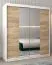 Schiebetürenschrank / Kleiderschrank Bisaurin 4B mit Spiegel, Farbe: Weiß matt / Eiche Sonoma - Abmessungen: 200 x 180 x 62 cm ( H x B x T)