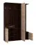 Garderobe mit Spiegel Cupria 01, Farbe: Eiche Sonoma / Eiche Sonoma Dunkel, fünf Haken, eine Schublade, 10 Fächer, Maße: 197,5 x 133,5 x 33 cm