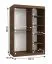 Schiebetürenschrank | Farbe: Walnuss Warmia | 5 Fächer | 2 Kleiderstangen | hochwertig Verarbeitet | 120 x 62 x 200 cm | Kleiderschrank | Spiegeltür | modernes Design