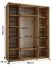 Weißer Spiegelschrank Mina, Schwarzer Metallgriff, viel Stauraum, auch für Wohnzimmer geeignet, 235,2 x 190 x 60 cm, viel Fächer, Einlegeböden