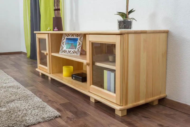 TV-Möbel TV-Schrank Massivholz Farbe: Natur 55x156x47 cm Abbildung