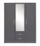 Schlichter Kleiderschrank mit Spiegel Hannut 38, Farbe: Anthrazit - Abmessungen: 190 x 150 x 56 cm (H x B x T)