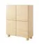 Kommode | 4 Türen | Farbe: Eiche Vicenza | 8 Fächer | Push-to-open Funktion | 100 x 38 x 125 cm | Highboard | ABS-Kanten | Holzbeine | weiche Linien