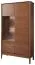 Vitrine mit Glastür links Gorica 02, in Eiche Rustikal, mit LED-Beleuchtung und Soft Close System, 201 x 111 x 45 cm, teilmassiv, Antisol-Glas Bronze