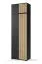 Kleiderschrank mit Schrankaufsatz Valtierrilla 03, Farbe: Eiche Artisan / Schwarz, Push-to-open Funktion, ausziehbare Kleiderstange, Maße: 225 x 70 x 40 cm