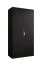 Drehtürenschrank / Kleiderschrank | 1 Meter breit | ABS-Kantenschutz | Griffe: Gold | Farbe: Schwarz | Maße: 100 x 52 x 202 cm | für Schlafzimmer