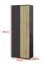 Garderobenschrank mit Push-to-open Funktion Valtierrilla 02, Farbe: Eiche Artisan / Schwarz, eine ausziehbare Kleiderstange, ein Fach, Maße: 185 x 70 x 40 cm