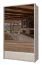 Kleiderschrank mit Spiegel Papauta 04, Farbe: Kaschmir / Eiche dunkel - Abmessungen: 226 x 142 x 60 cm (H x B x T)