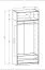Offener Kleiderschrank | einfaches Design | 2 Innenschubladen | Farbe: Weiß | 1 Fach | 1 Kleiderstange | Maße: 103 x 55 x 234 cm | breit