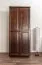 Kleiderschrank | 2 Drehtüren | 4 Fächer | mit Kleiderstange | 80 cm breit | Massivholz | Farbe: Nuss Abbildung