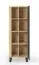 Bücherregal | Farbe: Eiche Artisan / Schwarz | Push-to-open Funktion | 1 Tür | Maße: 60 x 40 x 174 cm | 8 Fächer | Türanschlag wechselbar | Beine: Metall