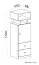 Jugendzimmer - Schrank "Geel" 29, Weiß / Gelb - Abmessungen: 135 x 45 x 40 cm (H x B x T)