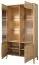 Große Vitrine Gorica 01 mit LED-Beleuchtung, in Eiche Gold, 201 x 111 x 45 cm, teilmassiv, Antisol-Glas Bronze, Soft Close System