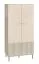 Kleiderschrank mit viel Stauraum Petkula 01, Farbe: Beige hell - Abmessungen: 190 x 92 x 53 cm (H x B x T), mit 2 Türen und 2 Fächern