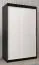 120 cm breiter Kleiderschrank mit 5 Fächern und 2 Türen | Farbe: Weiß / Schwarz Abbildung