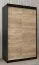 120 cm breiter Kleiderschrank mit 5 Fächern und 2 Türen | Farbe: Schwarz Abbildung