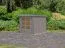 Holz Gartenhaus Fichte, wassergrau, stahlverstärkte Ecken, stabiles Pultdach aus Trapezblech, graualuminium, wartungsarm, Zylinderschloss, 2,09x2,13 m