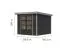 Gartenhaus aus Holz, Fichte anthrazit, graualuminium Trapezblechdach, stabile Stahlecken, Zylinderschloss, wetterfest und wartungsarm, 2,38×2,42 m