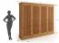 Kleiderschrank | aus massiv finnische Kiefer | Griffe: Altsilber | Farbe: Eiche | Drehtürenschrank | klassisch | Maße: 212,5 x 248 x 63 cm | vier Türen