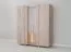 Vitrine | Farbe: Eiche gebleicht | Massivholz | Eichenholz geölt | Travertin Stein | inkl. LED-Beleuchtung | Rückwand: HDF | 120 x 41 x 140 cm