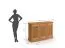 Sideboard / Kommode | aus massiv finnische Kiefer | Farbe: Eiche | drei Türen | Griffe: Altsilber | Maße: 91 x 142 x 45 cm | alltagstauglich und robust
