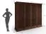 Kleiderschrank | aus massiv finnische Kiefer | Griffe: Altsilber | Farbe: Tabacco | Drehtürenschrank | klassisch | Maße: 212,5 x 248 x 63 cm | vier Türen