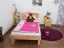 Jugendbett Wooden Nature 01 Kernbuche massiv geölt  - Liegefläche 100 x 200 cm (B x L) 