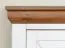 Schmaler Schrank Gimone 12, aus finnischer Kiefer, Weiß / Tabacco, 200 x 70 x 42 cm, 1 Holztür, Soft Close System, 2 Schubladen, 1 Einlegeboden