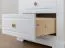 Schmaler Schrank Bresle 14 mit 200 x 70 x 42 cm, Weiß / Natur, aus finnischer Kiefer, 1x Holztür, 2x Schublade, 1x Einlegeboden, Soft-Close-System