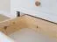 Schmaler Schrank Bresle 14 mit 200 x 70 x 42 cm, Weiß / Natur, aus finnischer Kiefer, 1x Holztür, 2x Schublade, 1x Einlegeboden, Soft-Close-System