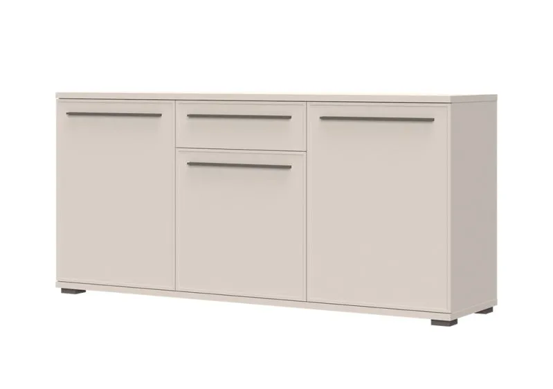 Kommode mit Soft-Close-Funktion Neiafu 123, Farbe: Kaschmir, sechs Fächer, eine Schublade, Maße: 85 x 180 x 46 cm, sehr stabil, für Wohnzimmer