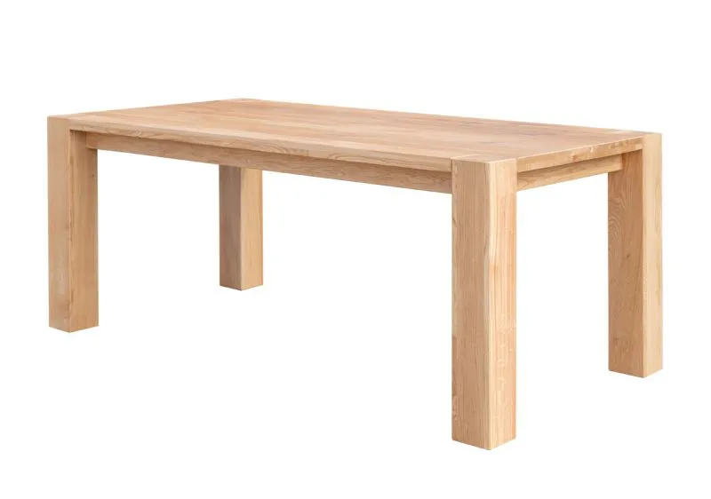 Tisch aus massiven Eichenholz Gijou 01, vier Standbeine, geölte Oberfläche, Tischplatte 4 cm dick, Maße: 75 x 200 x 100 cm, einzigartiger Look