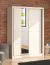 Schiebetürenschrank / Kleiderschrank | 5 Fächer | Farbe: Kaschmir | 2 Kleiderstangen | 1 Spiegeltür | Maße: 155 x 60 x 215,5 cm | für Schlafzimmer
