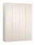 Falttüren / Kleiderschrank | Farbe: Beige | Griffe: Beige | 3 Schubladen | 3 Kleiderstangen | Maße: 180 x 57 x 241 cm | inkl. LED-Beleuchtung | Soft-Close