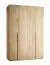 Falttür / Kleiderschrank | Farbe: Eiche | 3 Schubladen | 3 Kleiderstangen | 160 x 60 x 240 cm | inkl. LED-Beleuchtung mit Bewegungssenor | Soft-Close
